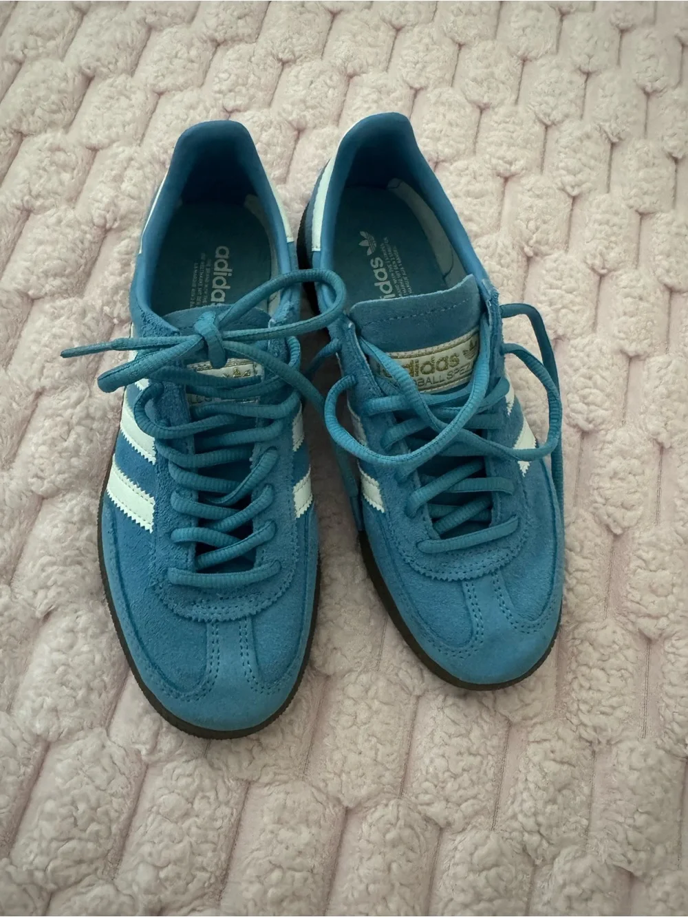 adidas Blue Suede Sneakers with White Stripes